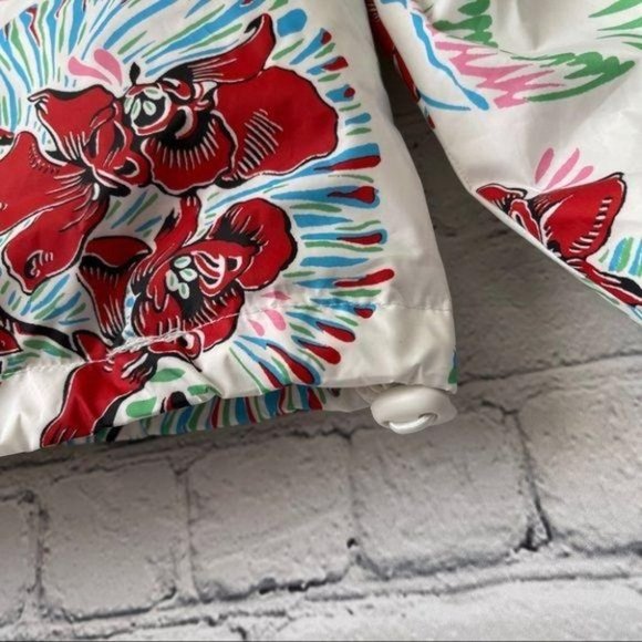 Levi's Floral Print Cropped Windbreaker Hoodie Size XL Jacket Pullover Retro - Picture 6 of 10